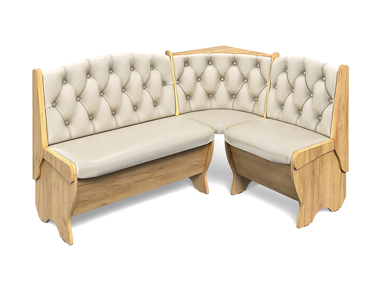 Скамья угловая Орхидея Люкс дуб крафт золотой/Борнео крем