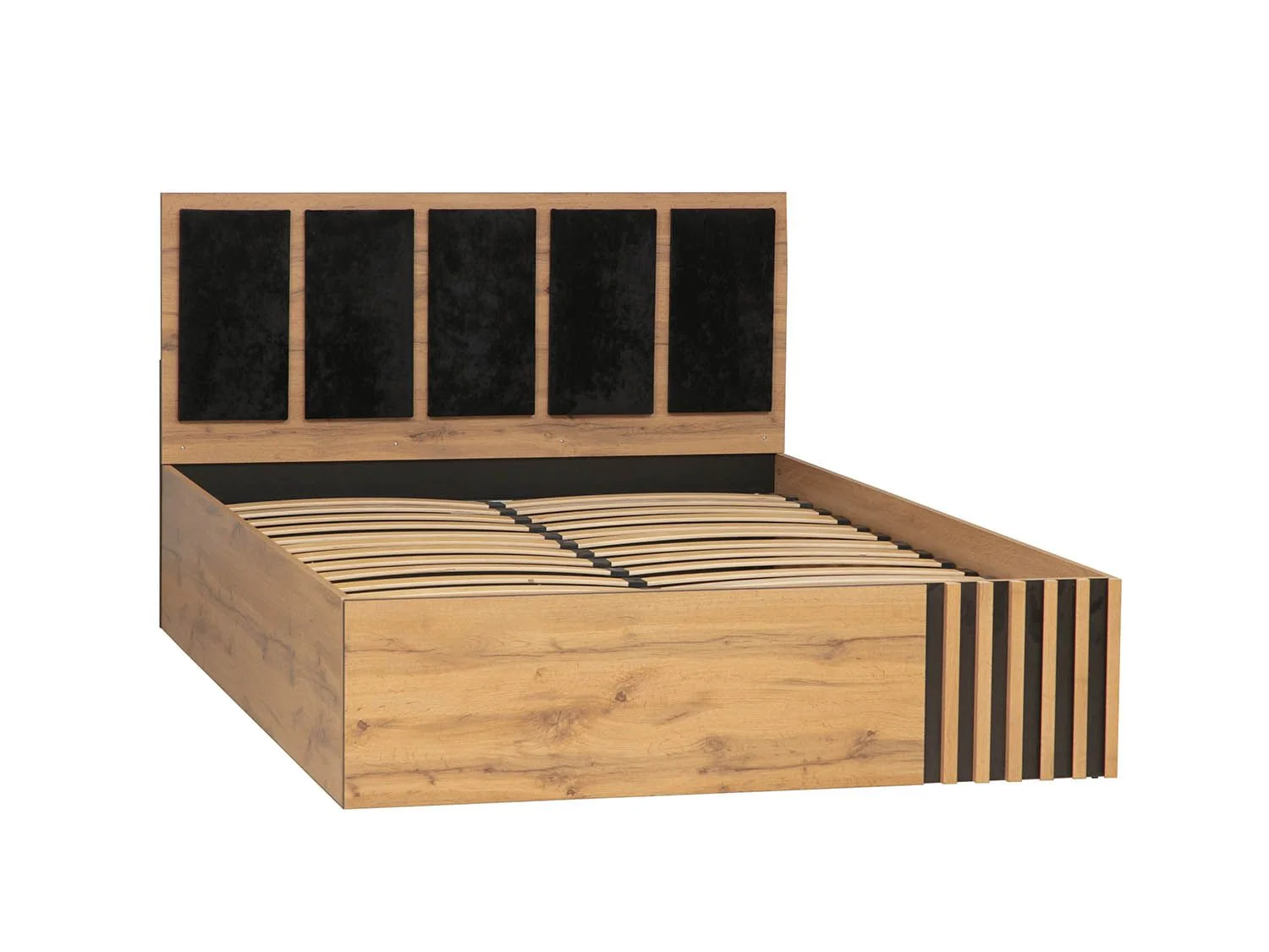 Кровать 1600 с под. механизмом Либерти 51.21  Дуб вотан/Черный