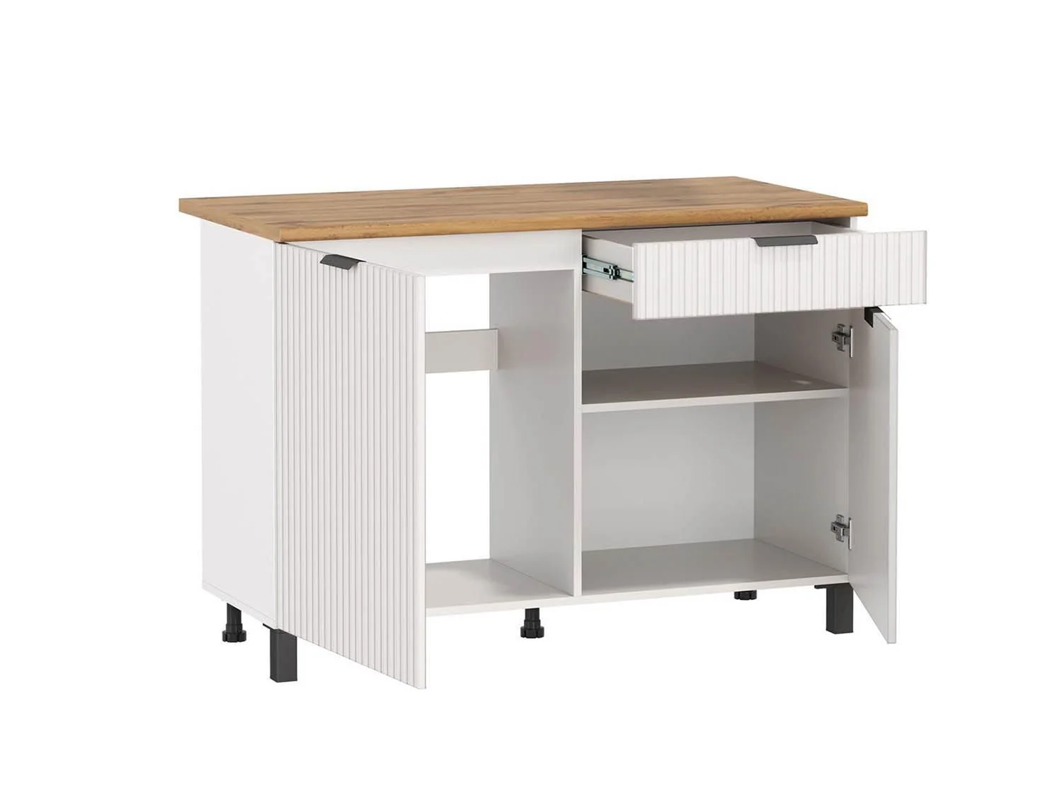 Венера стол 1200 МДФ / Белый фрезерованный