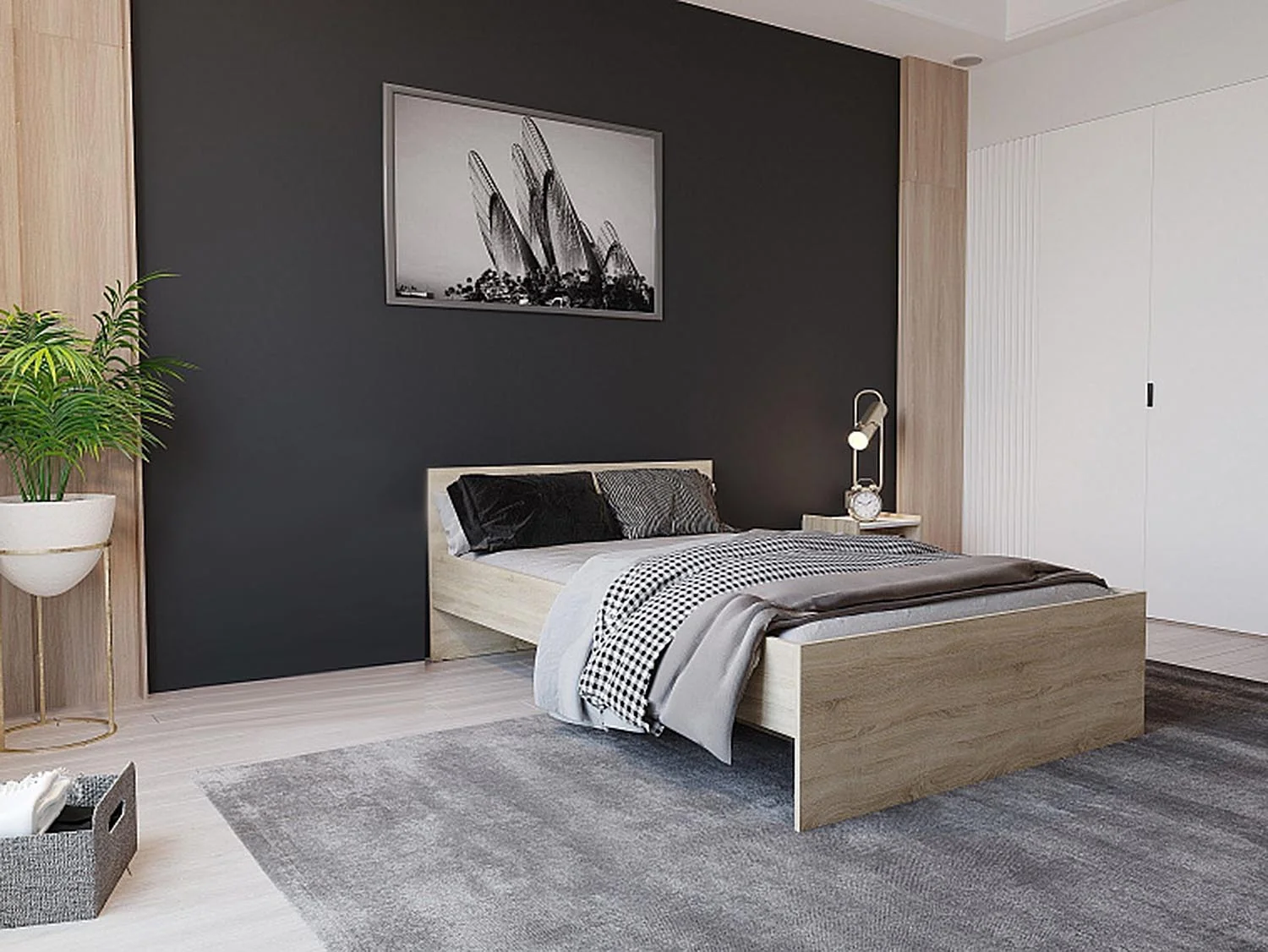 НМ 011.53-02 кровать Симпл Дуб сонома