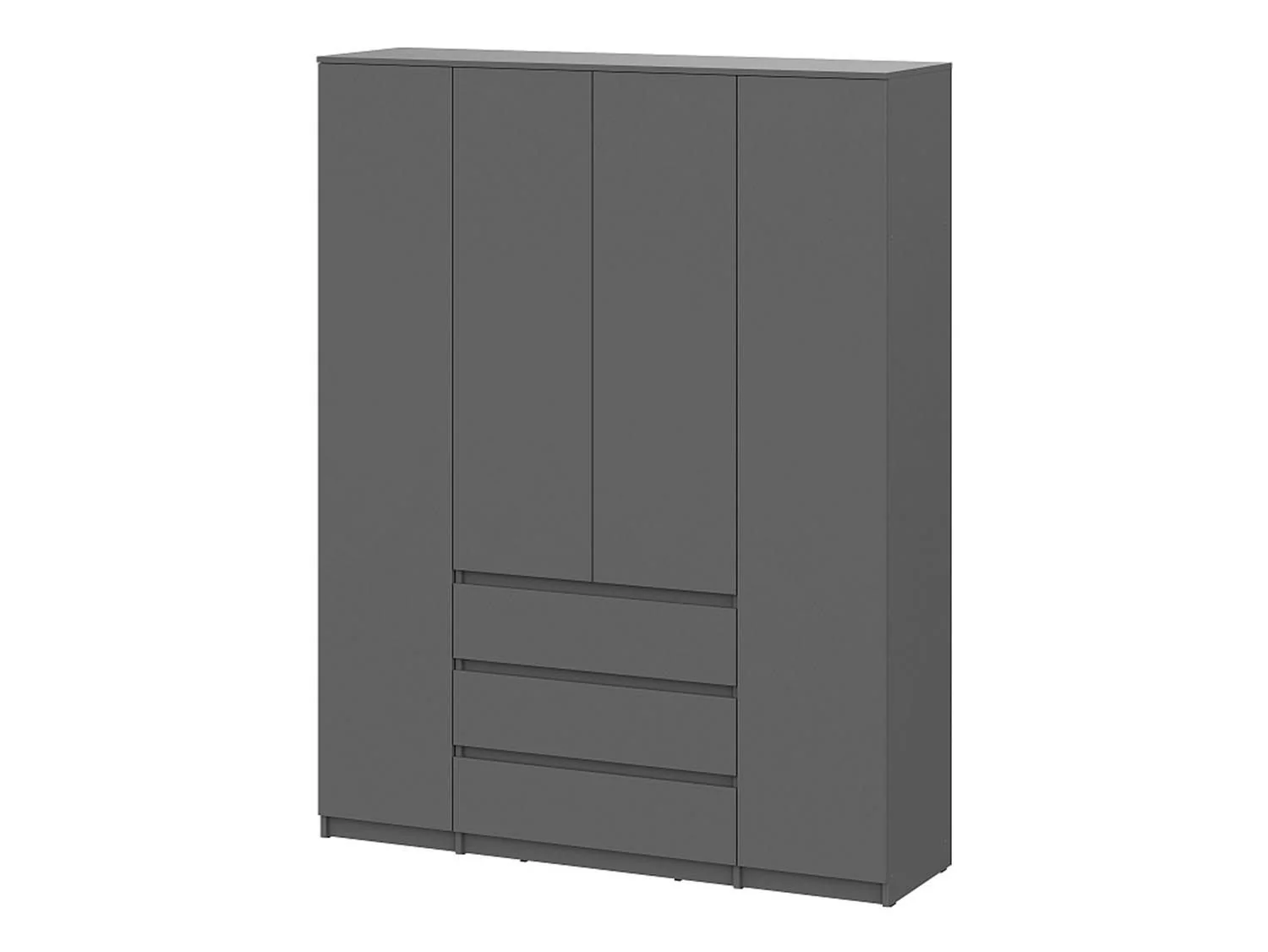 Денвер шкаф четырехстворчатый / Графит серый