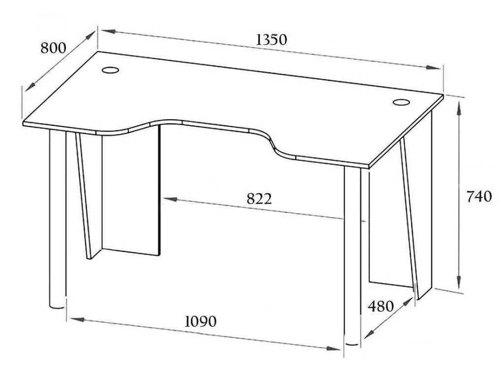 Игровой компьютерный стол КСТ-18 Черный/Красный
