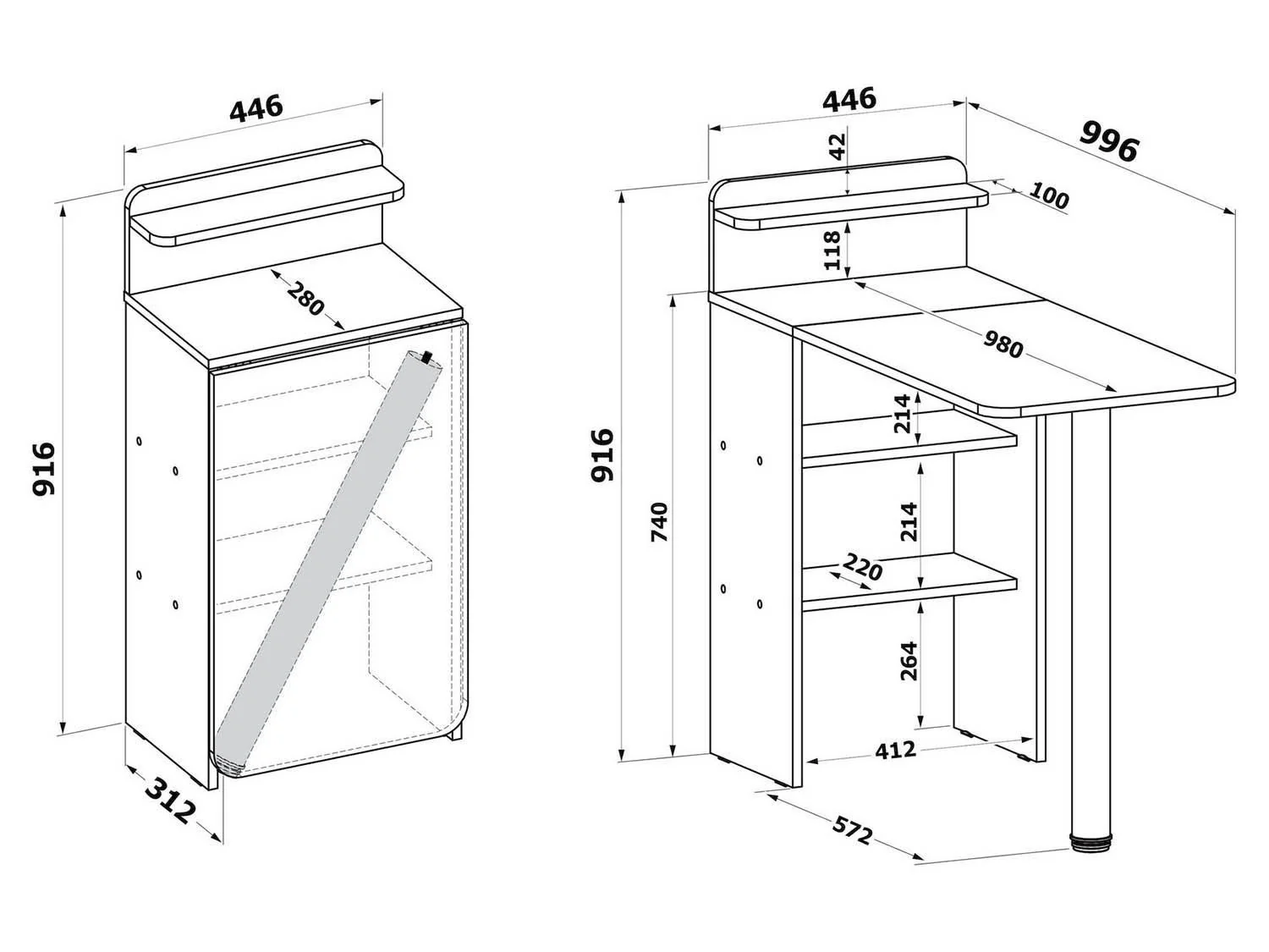 Стол раскладной СП-19 Бетон
