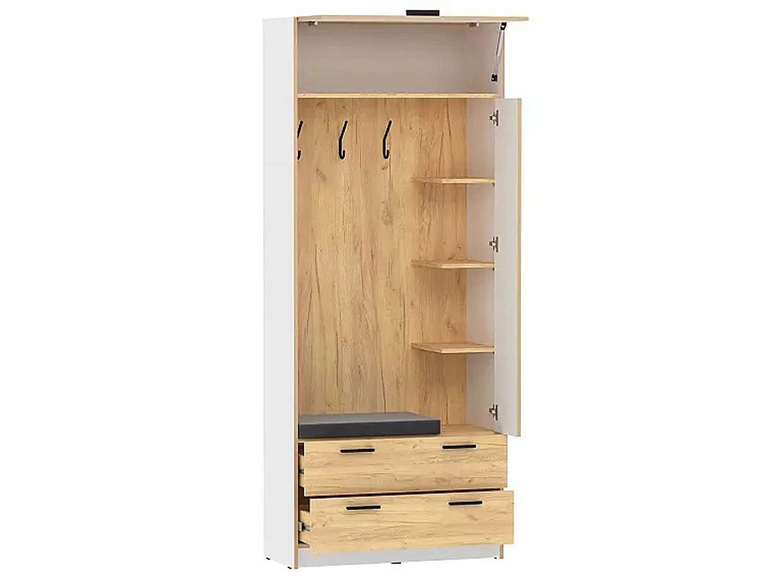 НМ 014.64 Шкаф комбинированный Оттавия Белый/Дуб золотой