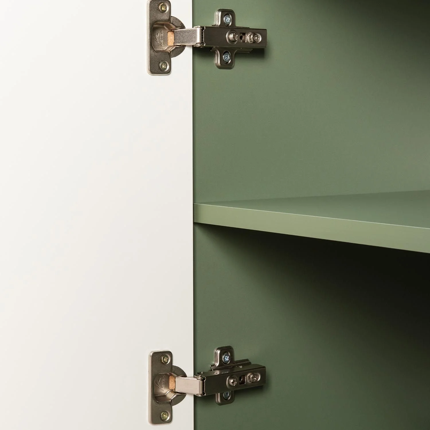 Марион шкаф-витрина 16.397.01 Дымчатый зеленый / Олива шагрень