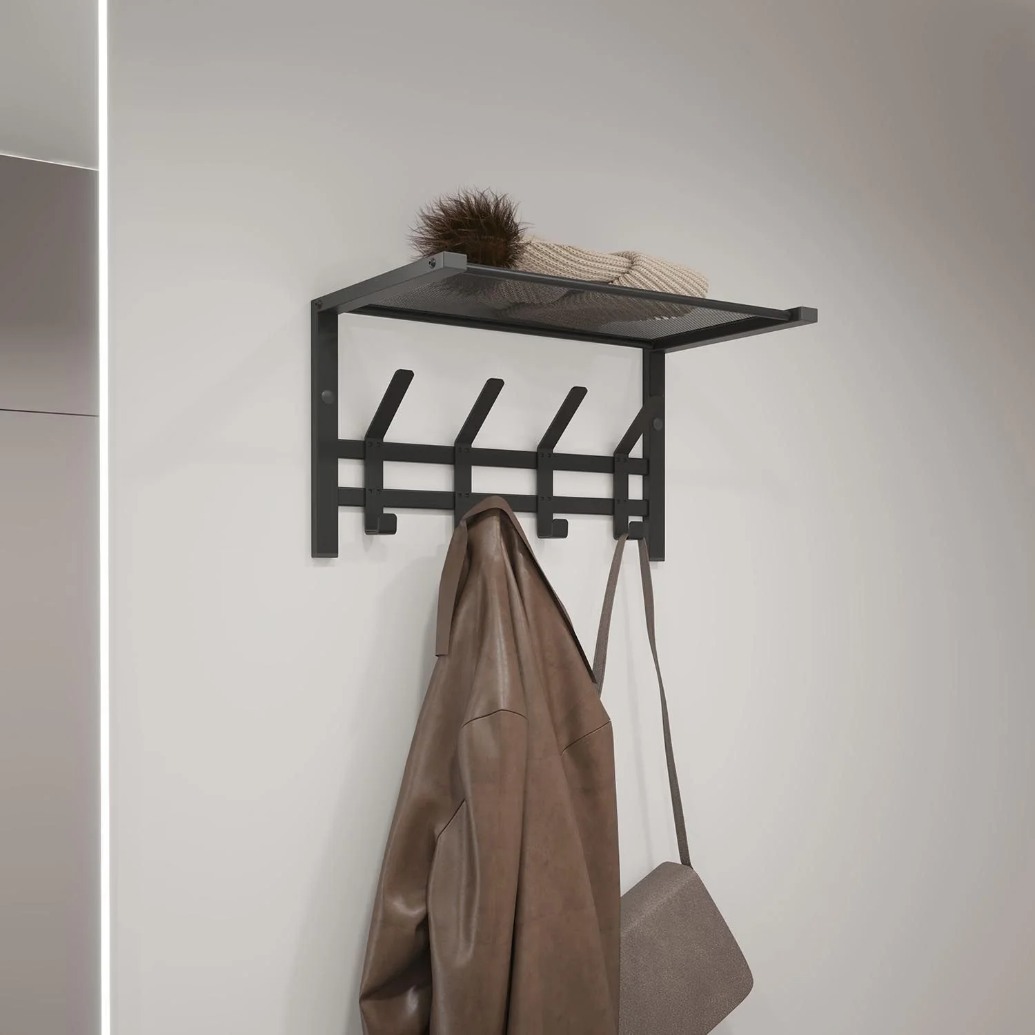 Вешалка с полкой Торонто 11 Черный