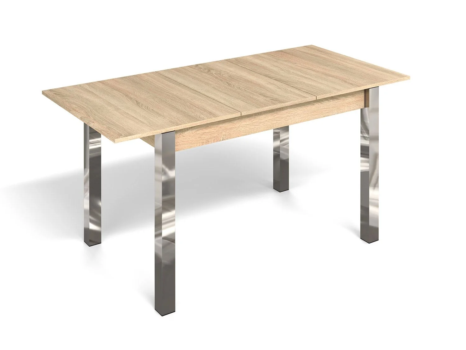 Стол раздвижной с вставкой Милан-3 Дуб Сонома / Хром