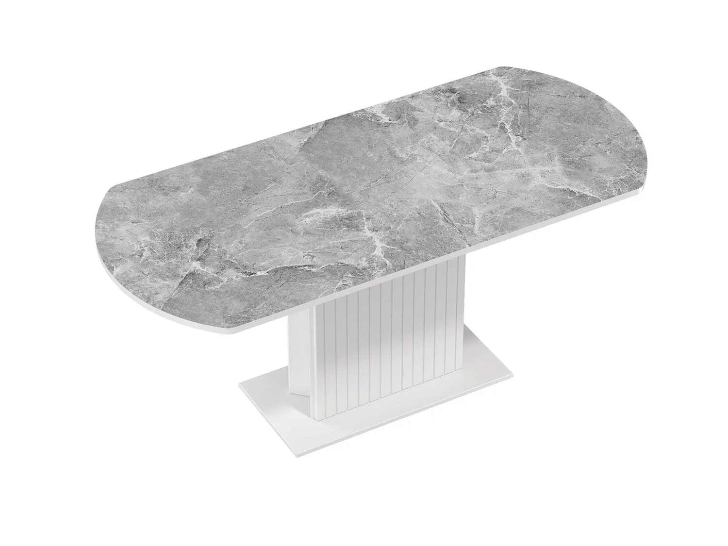 55.09 Адажио стол обеденный / белый/УФ печать серый мрамор