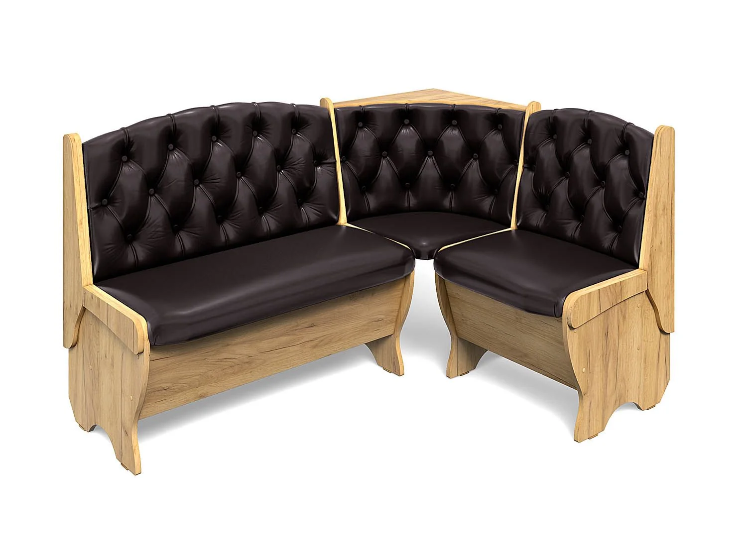 Скамья угловая Орхидея Люкс дуб крафт золотой/Борнео умбер