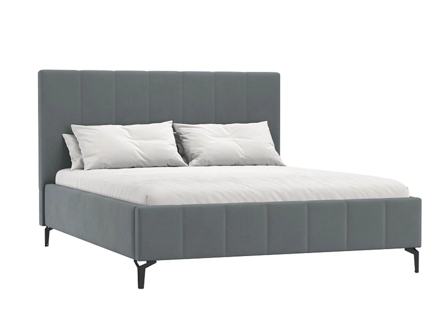 Брэнда кровать 1600 микровелюр серый