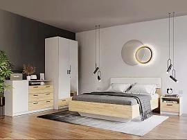 Спальня Оттавия 1 Белый/Дуб золотой