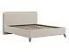 Миа кровать 160 Bravo white (светло-бежевый) / кант Лайт 10 Велюр (коричневый)