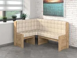 Скамья угловая Квадро / Дуб золотой/Крем