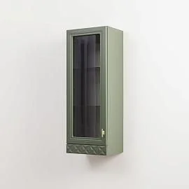 Марион шкаф навесной 16.334 Дымчатый зеленый / Олива шагрень