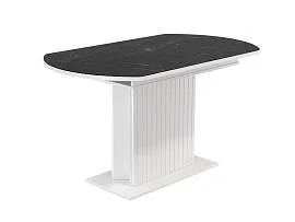 55.09 Адажио стол обеденный / белый/УФ печать черный мрамор