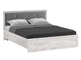 Кровать Сохо 32.26-02 бетон белый/бетон патина
