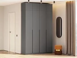 ШК 5 шкаф 1600 + антресоль + полки 2 комплекта + ящики 1 комплект / Графит