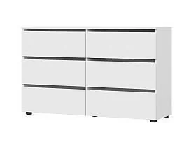Токио комод 6 ящиков / Белый текстурный