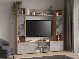 63.03 Тумба для ТВ Дуб золотой/Кашемир