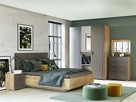 Спальня Livorno 1 / дуб бунратти/софт графит