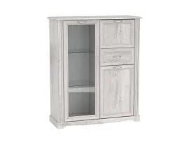 Шкаф комбинированный Сохо 32.09 бетон белый/бетон патина