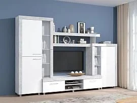 Аллегро 1 гостиная / Цемент светлый/белый