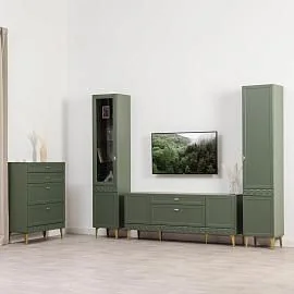 Гостиная Марион-1 Дымчатый зеленый / Олива шагрень