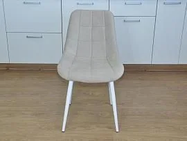 Стул Р / белый /велюр бежевый