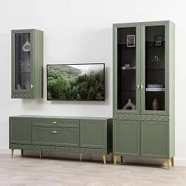 Гостиная Марион-3 Дымчатый зеленый / Олива шагрень