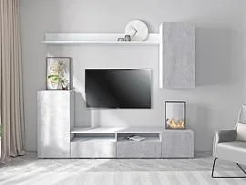 Аллегро 2 гостиная / Белый/цемент светлый