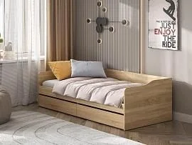 КР 1 кровать универсальная + основание бескаркасные ламели / Дуб Сонома
