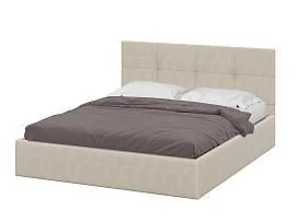 Кровать двойная №4 мягкая 1,6 / Бежевый