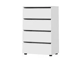 Токио комод 4 ящика / Белый текстурный
