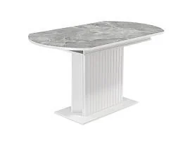 55.09 Адажио стол обеденный / белый/УФ печать серый мрамор