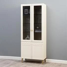 Марион шкаф-витрина 16.397.02 Слоновая кость