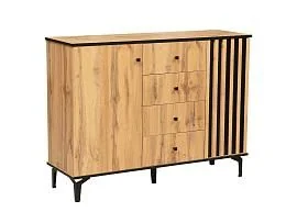 Комод Либерти 51.04 (опора h150) Дуб Вотан/Черный