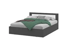 Дольче кровать двойная 1,6 настил лайт ДСП / Графит/Белый