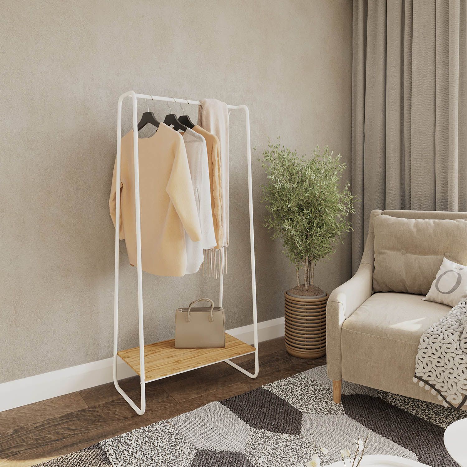 Вешалка гардеробная Скандинавия 21 Белый