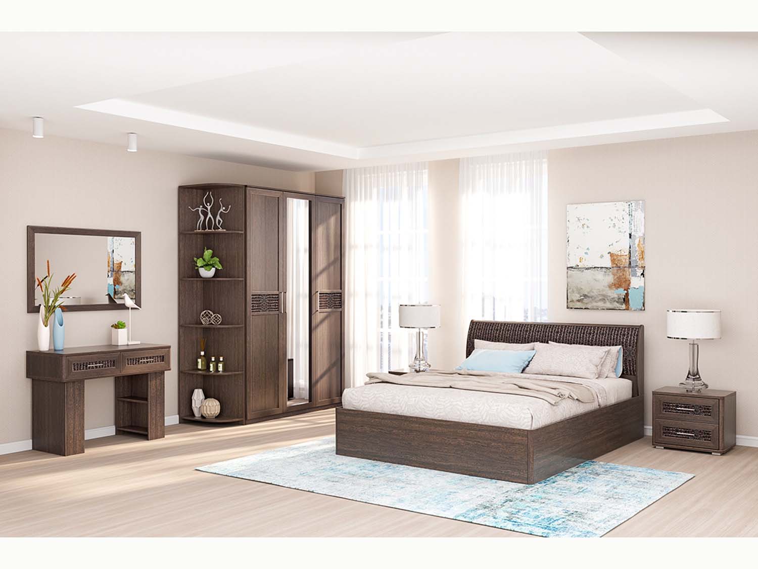 Спальня Кэт 4 вар. 4 - Венге/Кайман тёмный