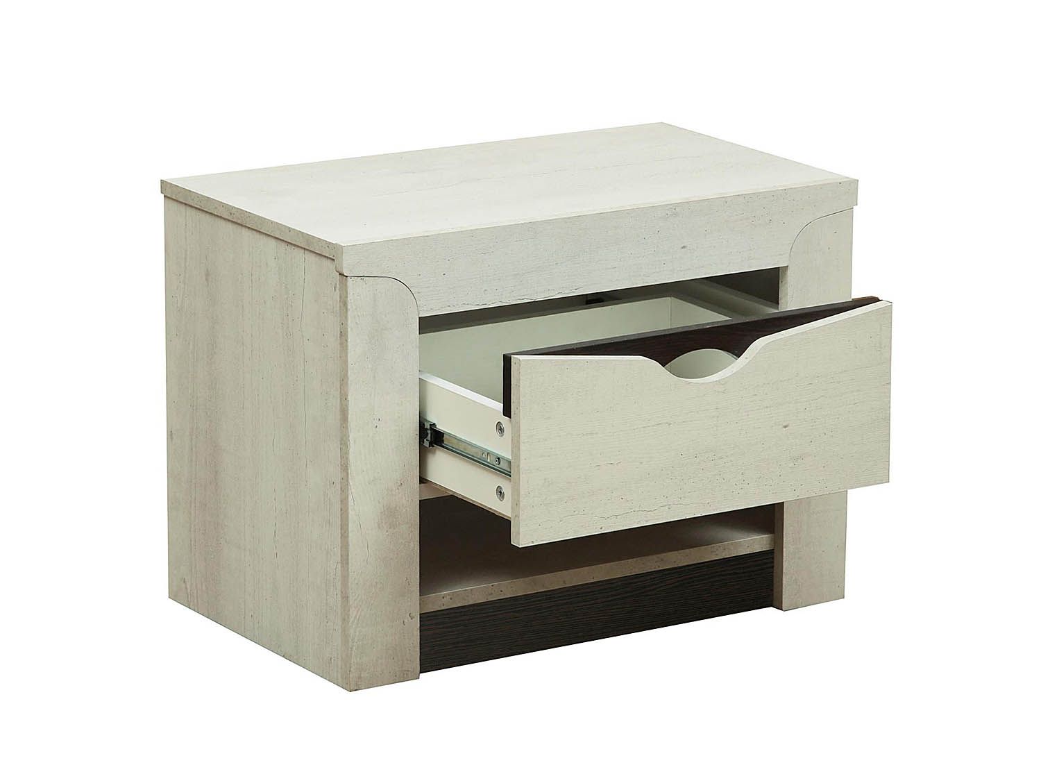 33.12 Лючия тумба прикроватная Бетон пайн белый/венге