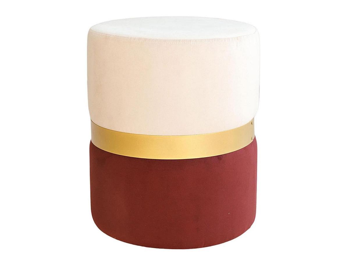 Пуф Колорадо Бежево-Бордовый