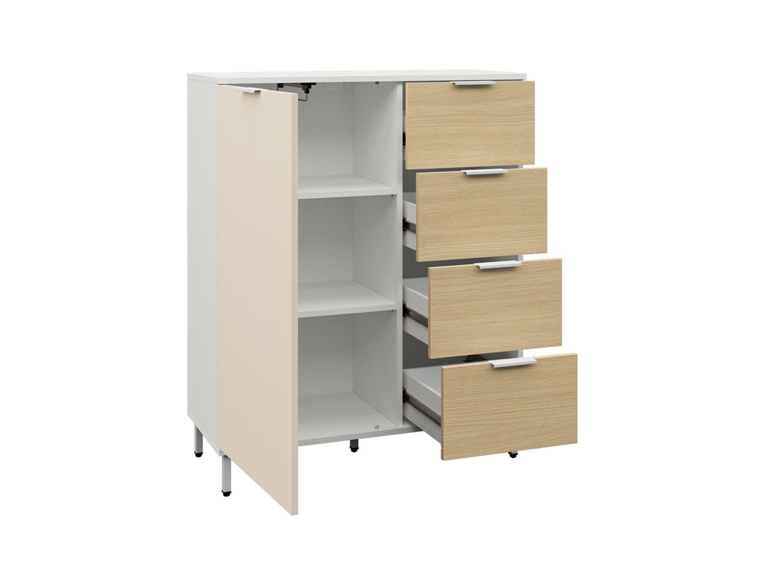 Марвэл Комод 16.234.01 Белый PE шагрень / Плэйн