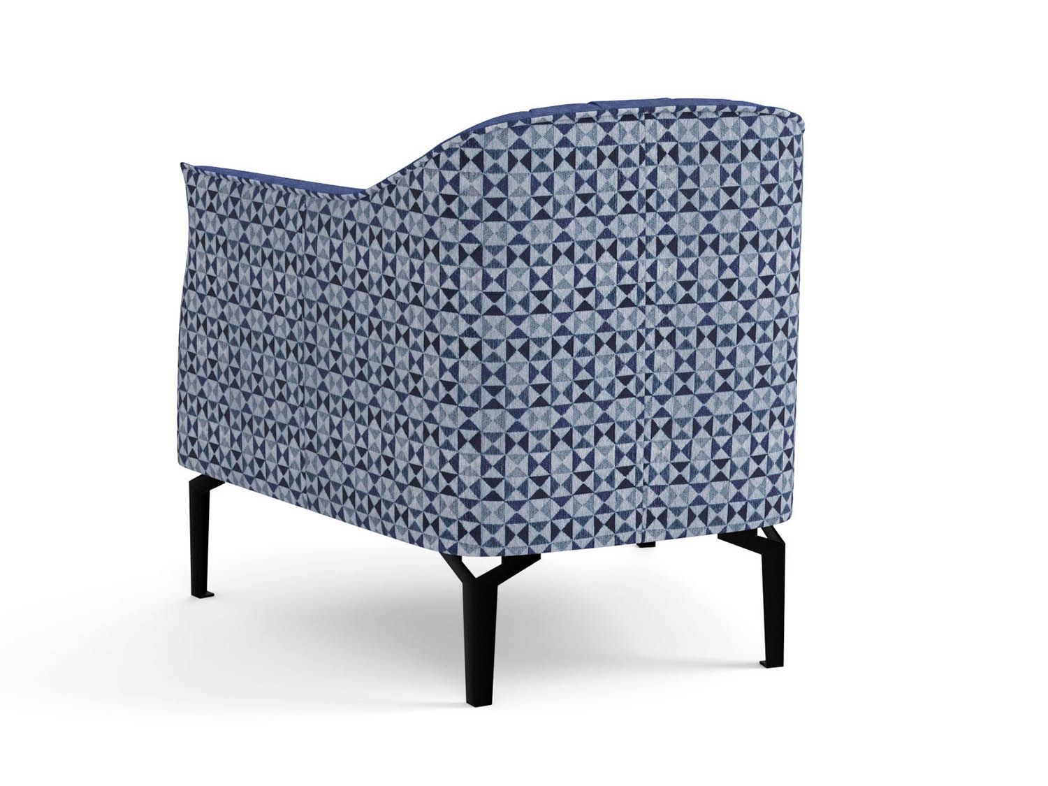 Кресло для отдыха Мускат велюр нэви/шенилл домино пацифик