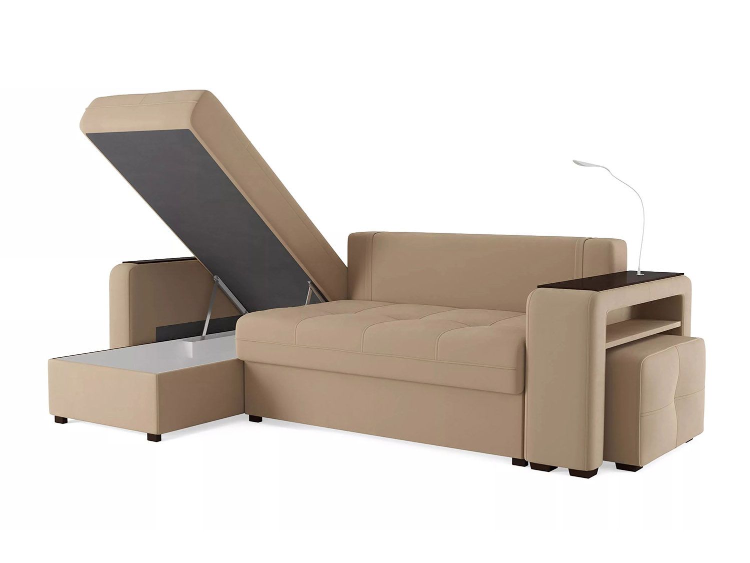 Диван угловой Смарт 4 Б3-1Пф-2Т-Б4 Велюр Велютто 05