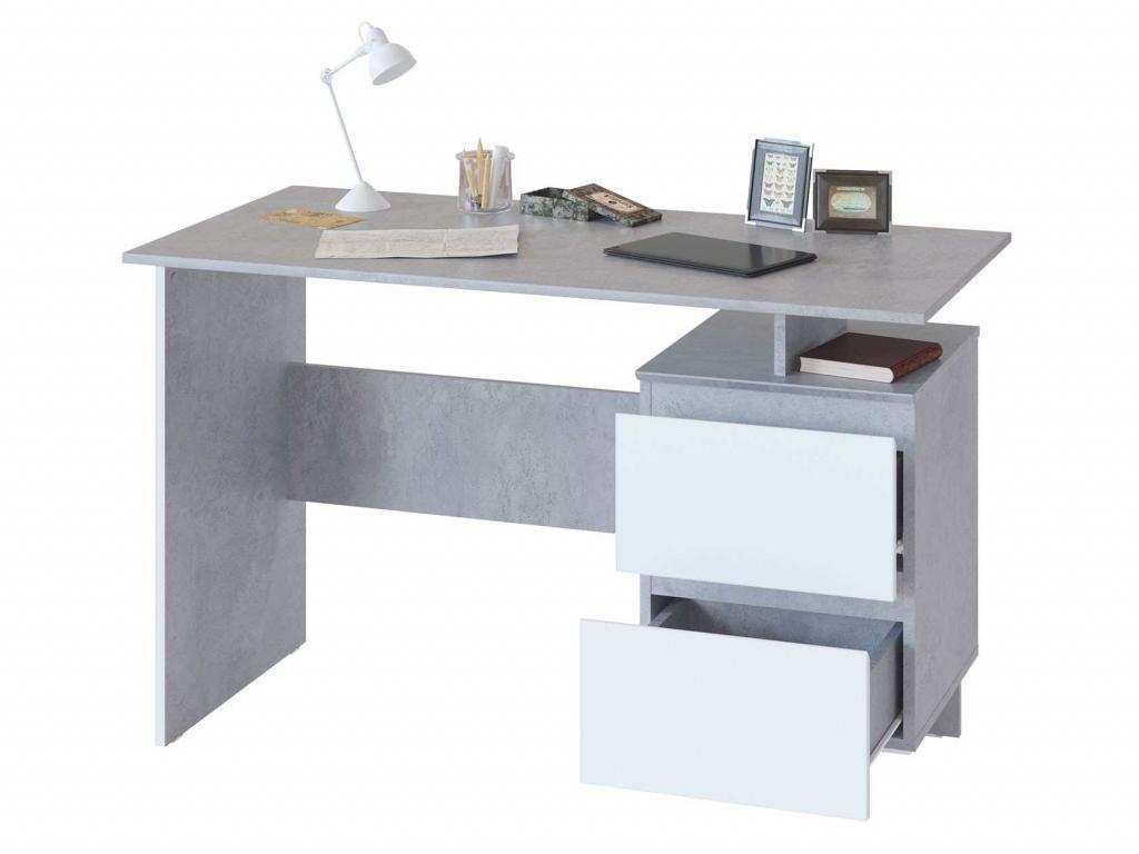 Письменный стол СПМ-19 Бетон/Белый