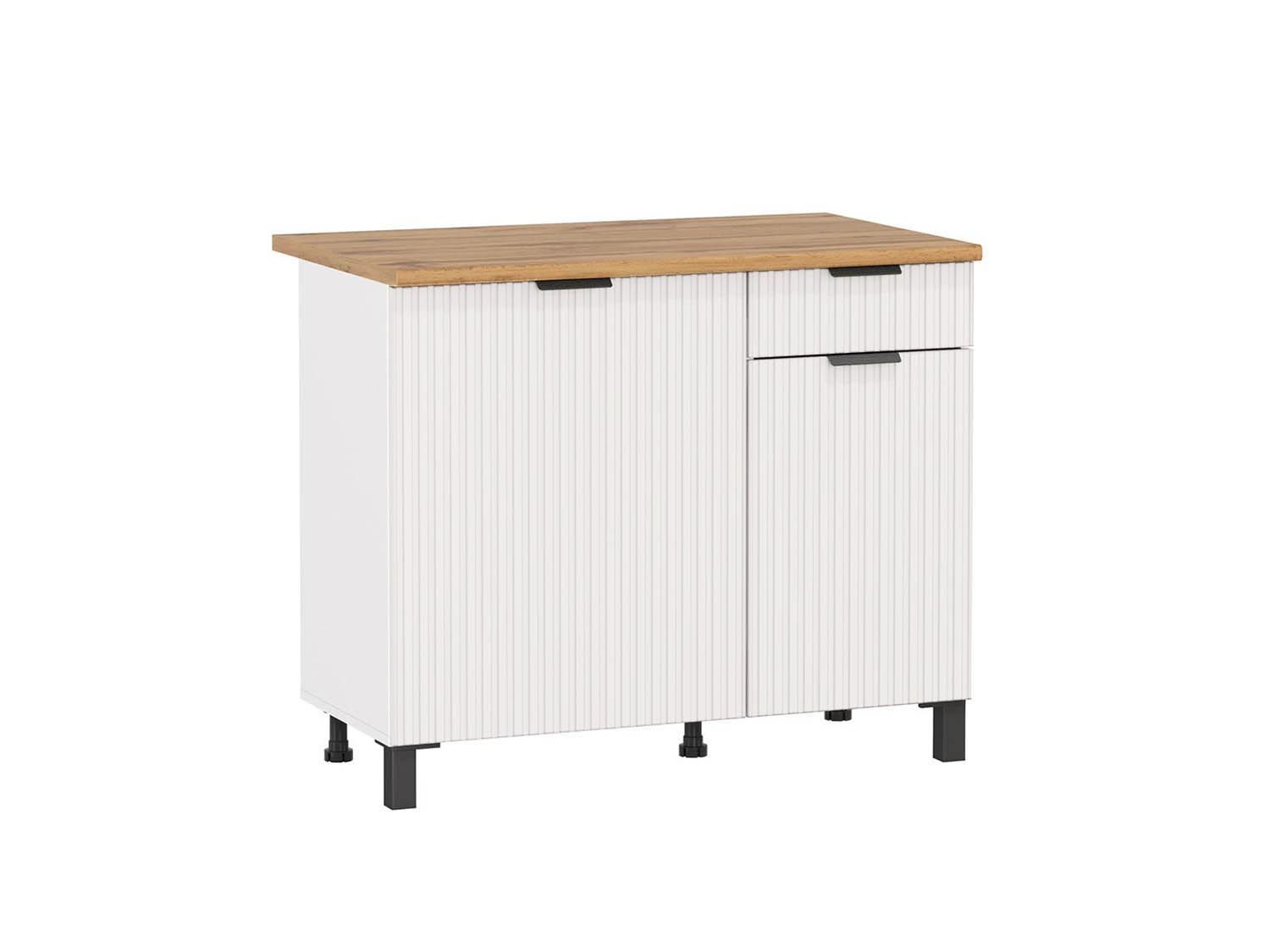 Венера стол 1000 МДФ / Белый фрезерованный