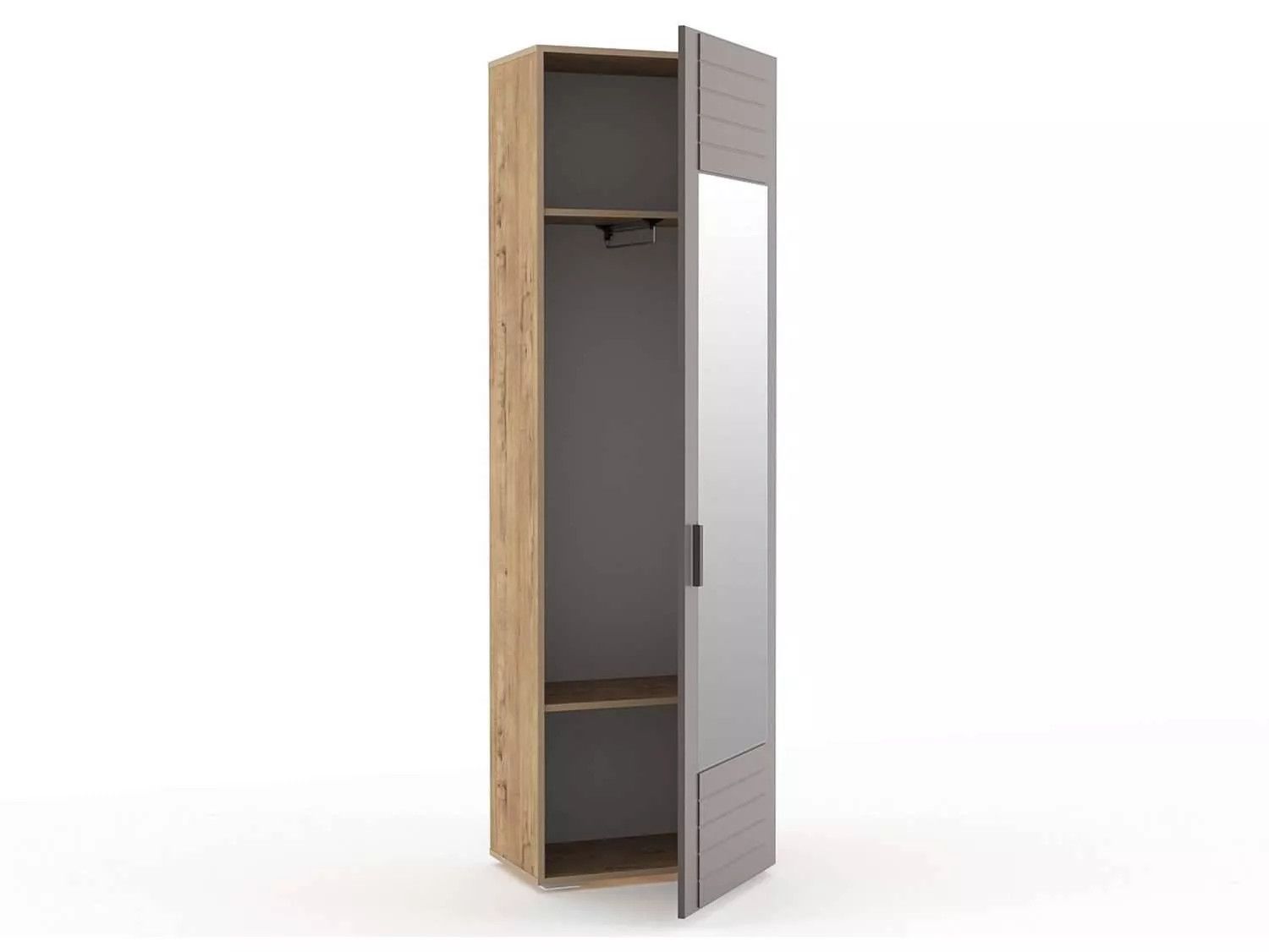 НМ 013.16 Шкаф для одежды с зеркалом Livorno /дуб бунратти / софт графит