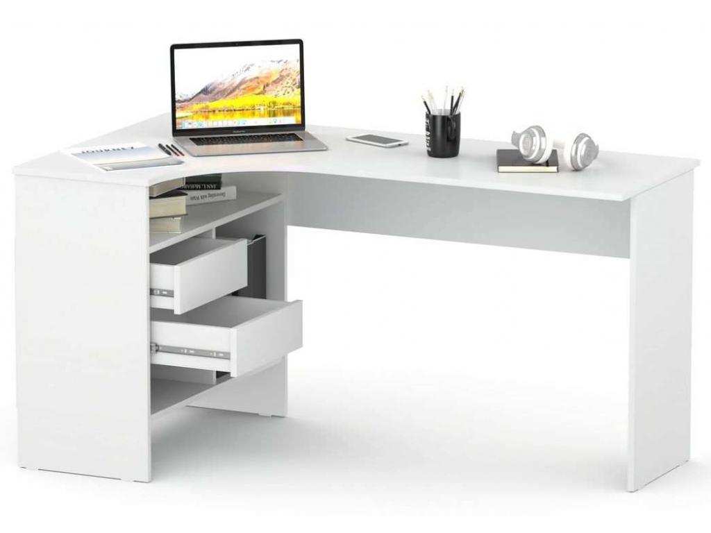 Письменный стол СПМ-25 Левый Белый