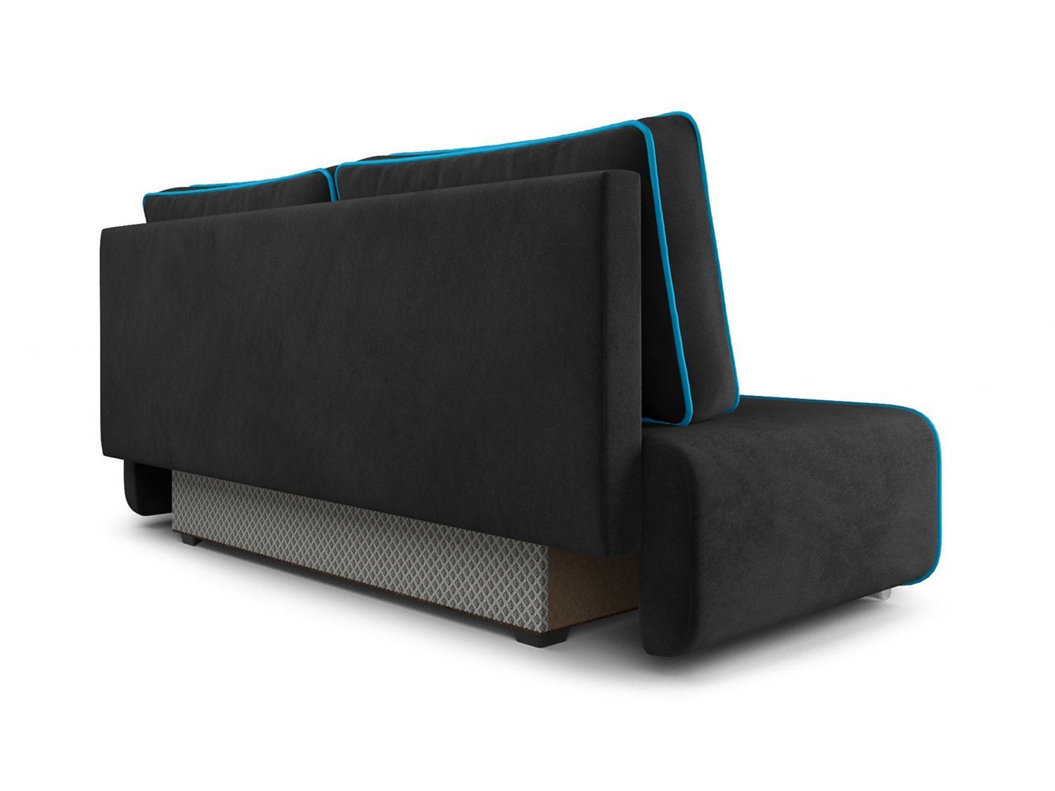 Диван Марк велюр черный / НВ-178/17 + синий