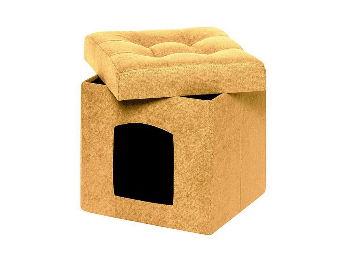 Пуф складной для животных велюр Желтый